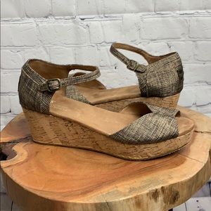Toms Cork Platform Wedge Sandal